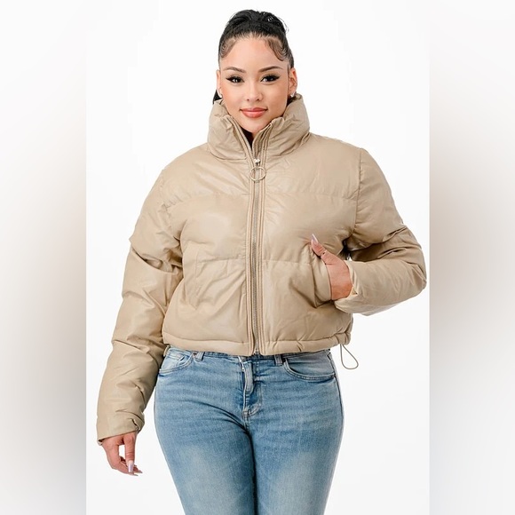 •All About the Puff• Faux Leather Puffer Jacket - Picture 4 of 5